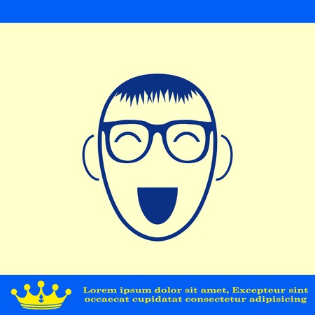 Smiley icon. Flat Vector illustrationのイラスト素材