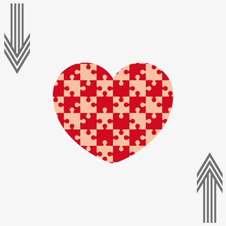 Puzzle, human heart, vector illustration.のイラスト素材