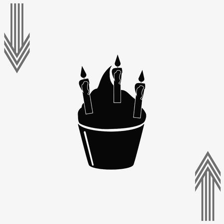Birthday cake icon, vector illustrationのイラスト素材