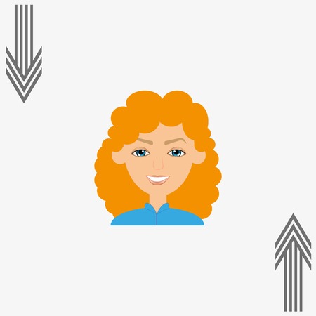 stylish avatar of girl in flat design. Vector illustrationのイラスト素材