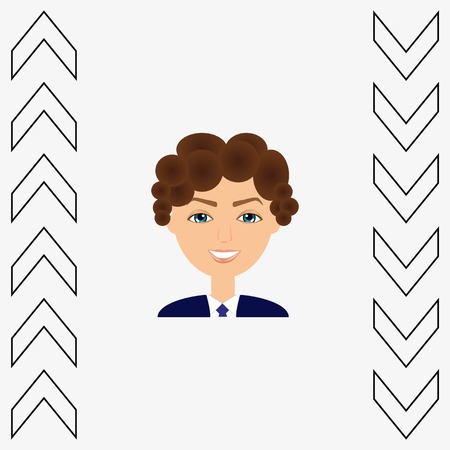 stylish avatar of guy in flat design. Vector illustrationのイラスト素材