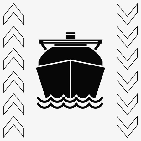 Ship icon, LNG gas carrier, vector illustration. Flat design style.のイラスト素材