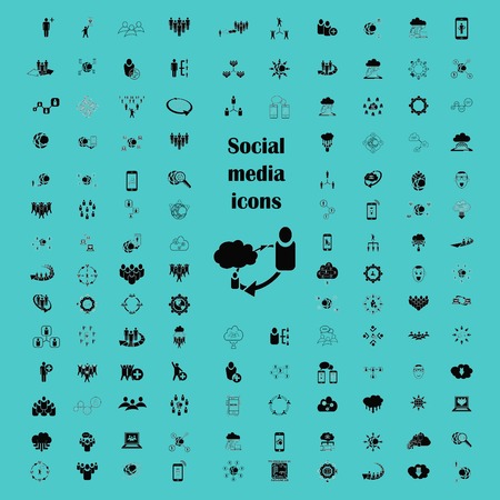 social network icons set, Friends icons set, Group of people icons set, vector illustration. Flat design styleのイラスト素材