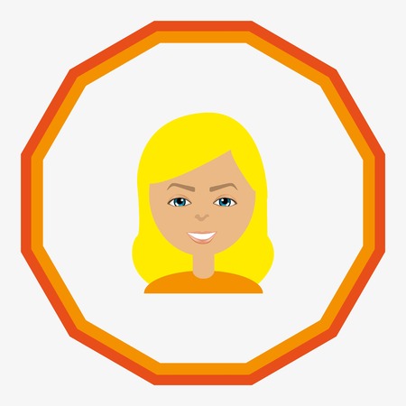 stylish avatar of girl in flat design. Vector illustrationのイラスト素材