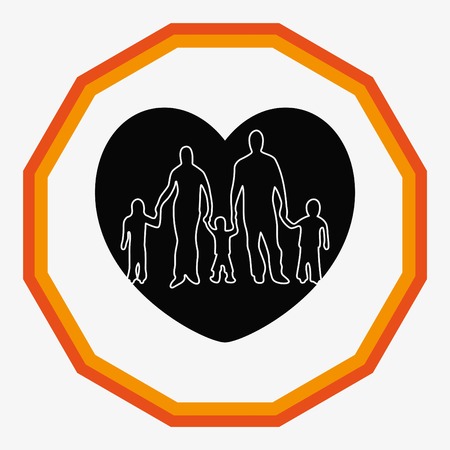 Family icon, vector illustration. Flat design styleのイラスト素材