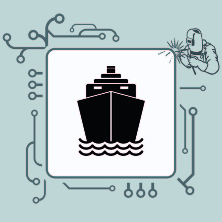 Ship icon, vector illustration. Flat design style.のイラスト素材