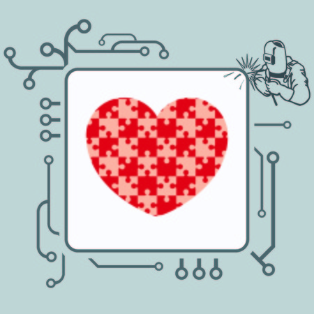 Puzzle, human heart, vector illustration.のイラスト素材
