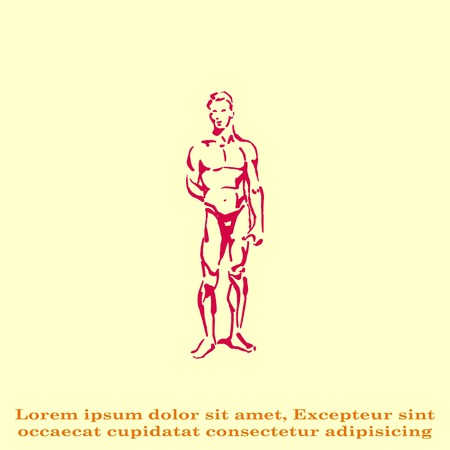 Silhouette of athletic men. Beauty, glamor. Vector illustration. Handsome male athlete.のイラスト素材