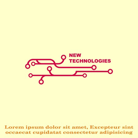 Technology innovation icon. Circuit board, microchip icon. Vector illustration.のイラスト素材