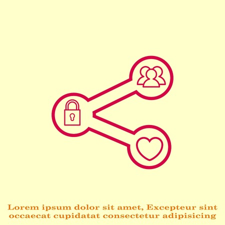 content sharing icon, vector illustration. Flat design styleのイラスト素材