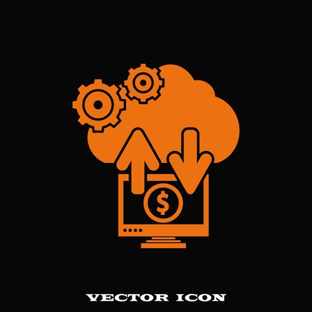 Financial Services Cloud, Money icon, Finance Icon, vector illustration. Flat design styleのイラスト素材