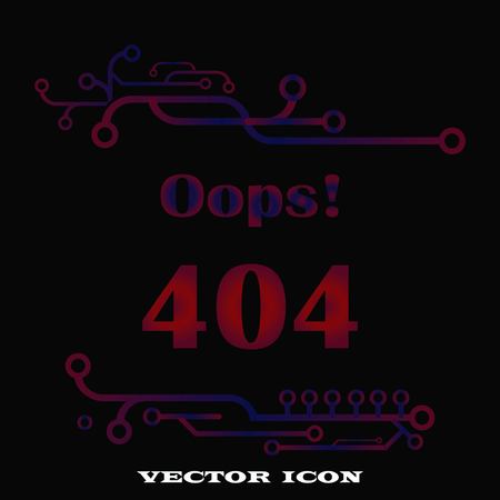 Page with a 404 error. Template reports that the page is not found, vector illustration.のイラスト素材
