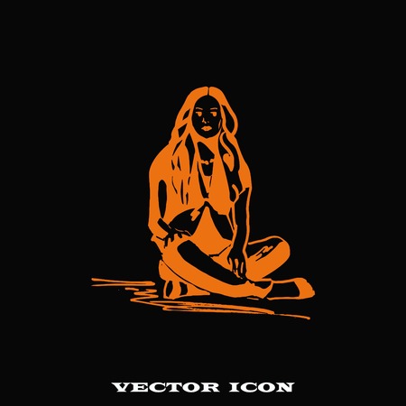 Beautiful woman. Female silhouette. Fashionable. Glamour. Vector illustrationのイラスト素材