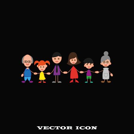 Family icon, vector illustration. Flat design styleのイラスト素材