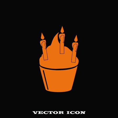 Birthday cake icon, vector illustrationのイラスト素材