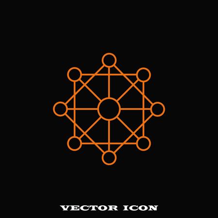 communication nodes icon, vector illustration. Flat design styleのイラスト素材