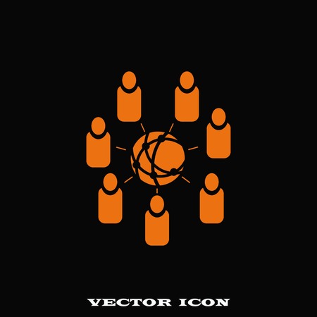 Holding globe, social network icon, vector illustrationのイラスト素材