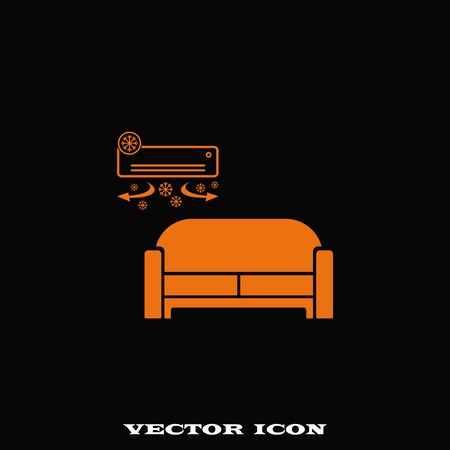 Home interior design icon, sofa icon, living room, vector illustration. Flat design style.のイラスト素材