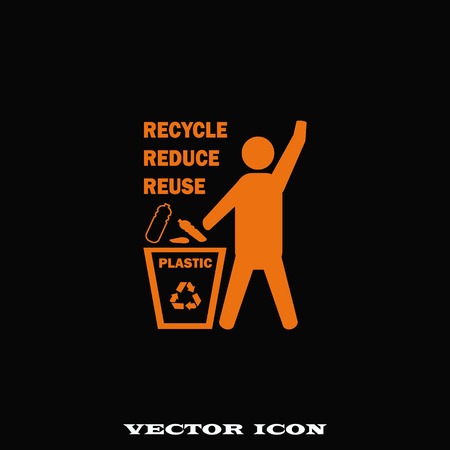 Throw away the trash icon, recycle iconのイラスト素材