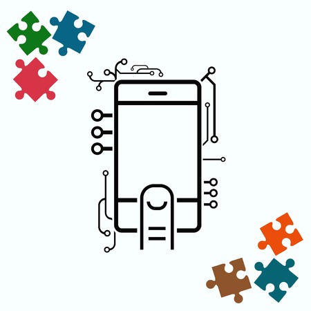 touch screen technology icon, vector illustration. Flat design style.のイラスト素材