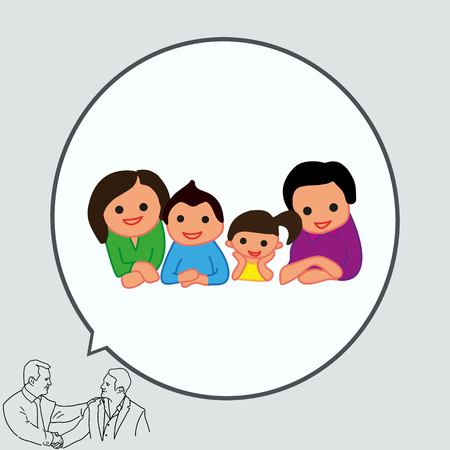 Family icon, vector illustration. Flat design styleのイラスト素材