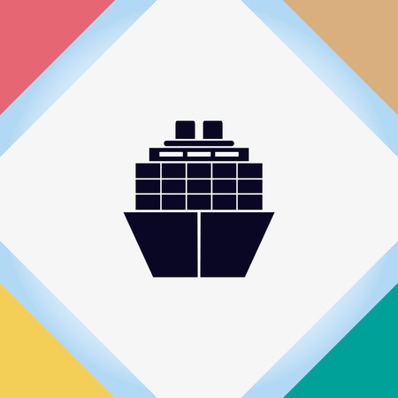 Ship icon, vector illustration. Flat design style.のイラスト素材