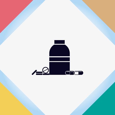 Pills and capsules icon, vector illustration.のイラスト素材