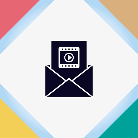 video message icon, vector illustration. Flat design style.のイラスト素材