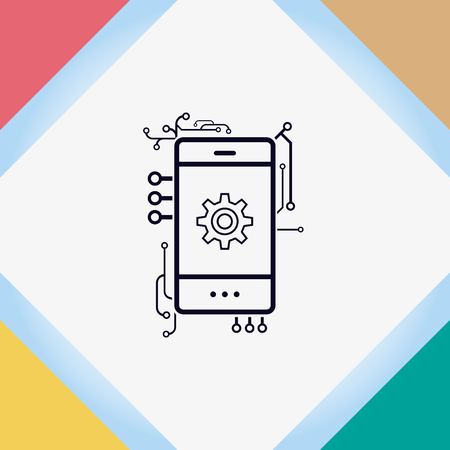 technology process icon, vector illustration. Flat design style.のイラスト素材