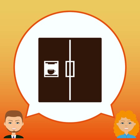 Home appliances icon. Refrigerator icon. Vector illustration. Kitchenware.のイラスト素材