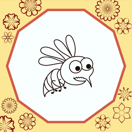 Mosquito icon. Leech icon. Wasp icon. Fly icon, vector illustration.のイラスト素材