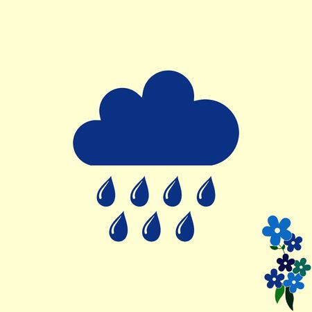 Dripping rain. Overcast. Vector illustration. Cloud rain symbol for your web site design.のイラスト素材