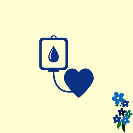 Blood donation icon, vector illustration. Flat design style. The container transfusion icon.のイラスト素材