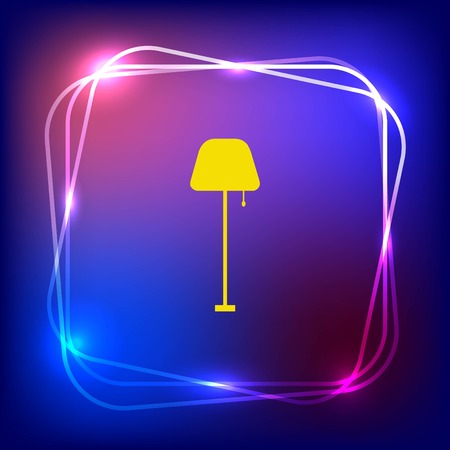 Home appliances icon. Table lamp, floor lamp, chandelier icon. Vector illustration.のイラスト素材