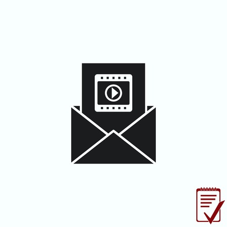 video message icon, vector illustration. Flat design style.のイラスト素材