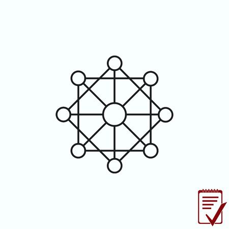 communication nodes icon, vector illustration. Flat design styleのイラスト素材