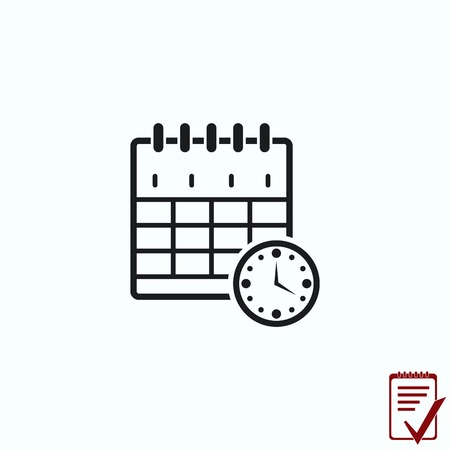 timing icon, vector illustration. Flat design style.のイラスト素材