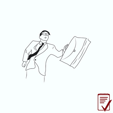 running businessman. Vector illustration.のイラスト素材