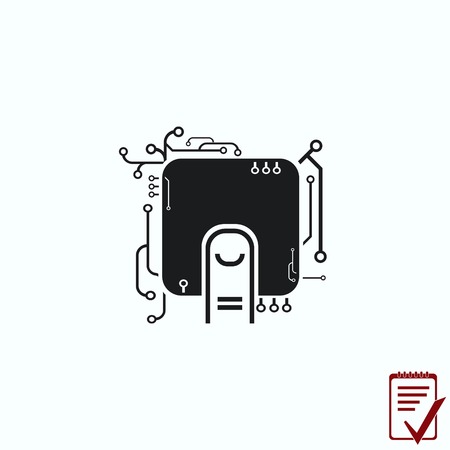 touch screen technology icon, vector illustration. Flat design style.のイラスト素材