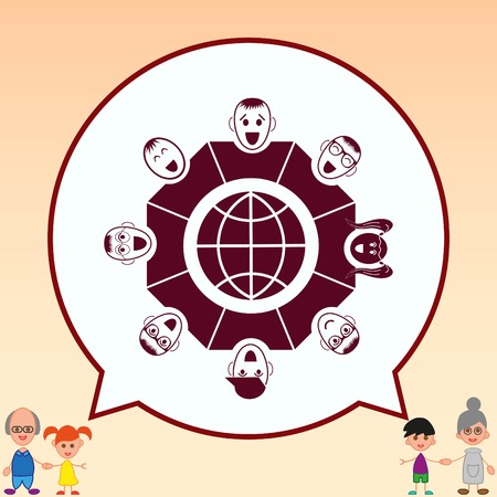 Group of people icon, Friends icon,  vector illustrationのイラスト素材
