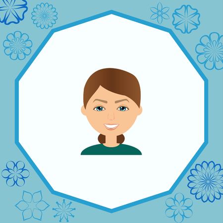 stylish avatar of girl in flat design. Vector illustrationのイラスト素材