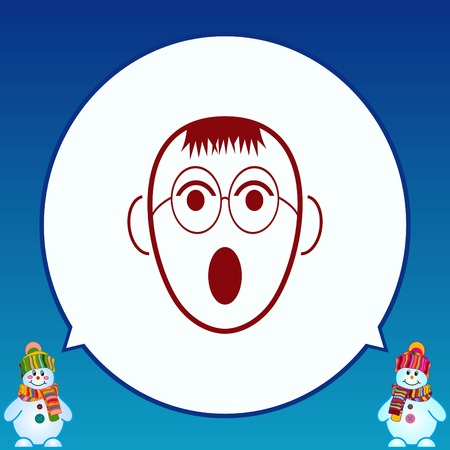 Angry little boy Icon.のイラスト素材