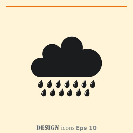 Dripping rain. Overcast. Vector illustration. Cloud rain symbol for your web site design.のイラスト素材