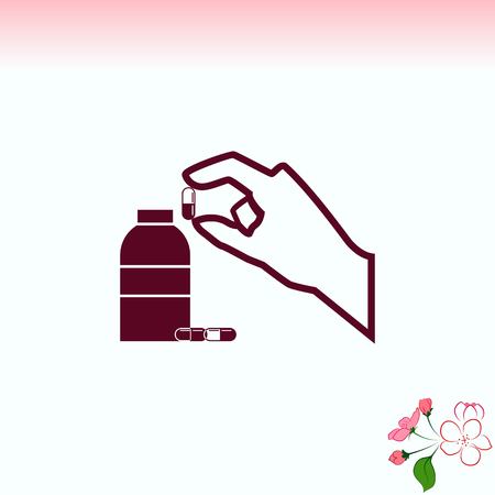 Pills and capsules icon, vector illustration.のイラスト素材