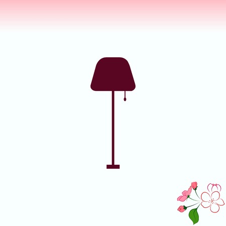 Home appliances icon. Table lamp, floor lamp, chandelier icon. Vector illustration.のイラスト素材