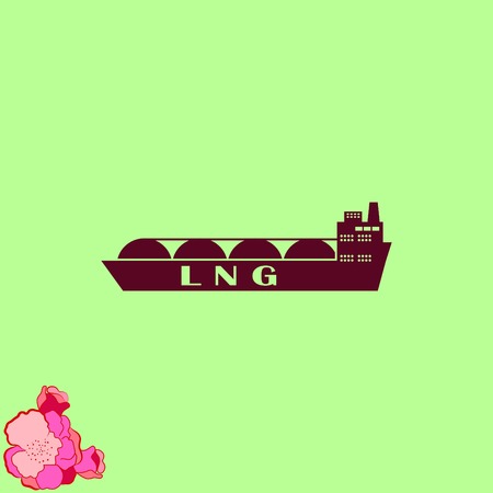 Ship icon, LNG gas carrier, vector illustration. Flat design style.のイラスト素材