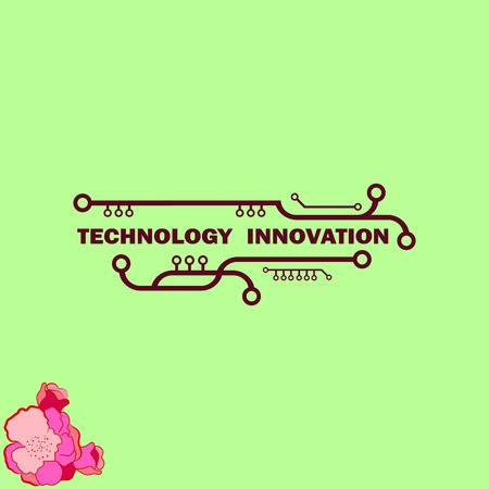 Technology innovation icon. Circuit board, microchip icon. Vector illustration.のイラスト素材