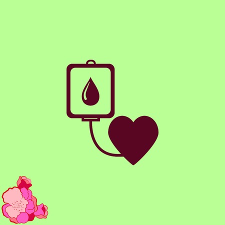 Blood donation icon, vector illustration. Flat design style. The container transfusion icon.のイラスト素材