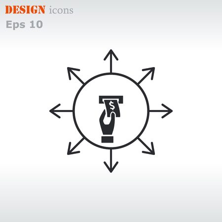 Money icon, Finance Icon, vector illustration. Flat design style.のイラスト素材