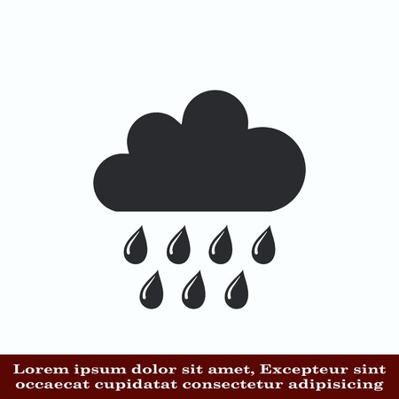 Dripping rain. Overcast. Vector illustration. Cloud rain symbol for your web site design.のイラスト素材